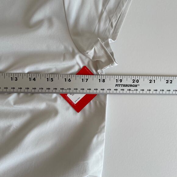 Spanx Yes Pleats‎ Tee Top Womens Size S White Cloud Tennis Prep Pickleball Nwt - Picture 5 of 8